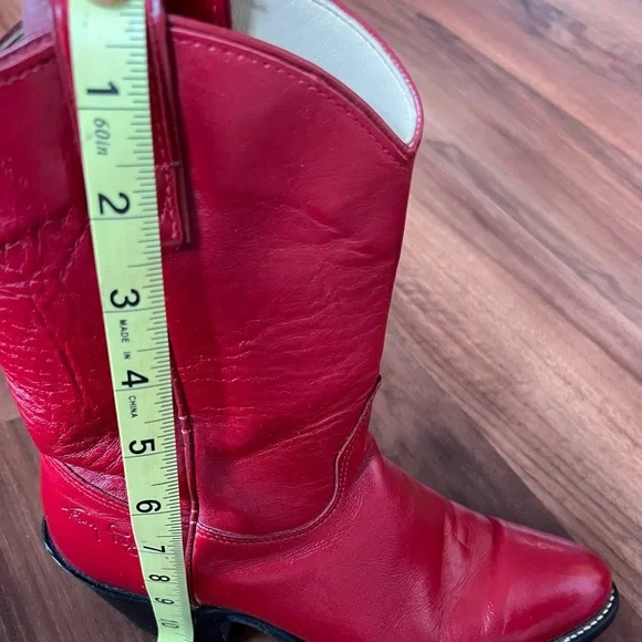 Vintage Kenny Rogers Red Leather Cowboy Western Boots size 6M! - Picture 6 of 12